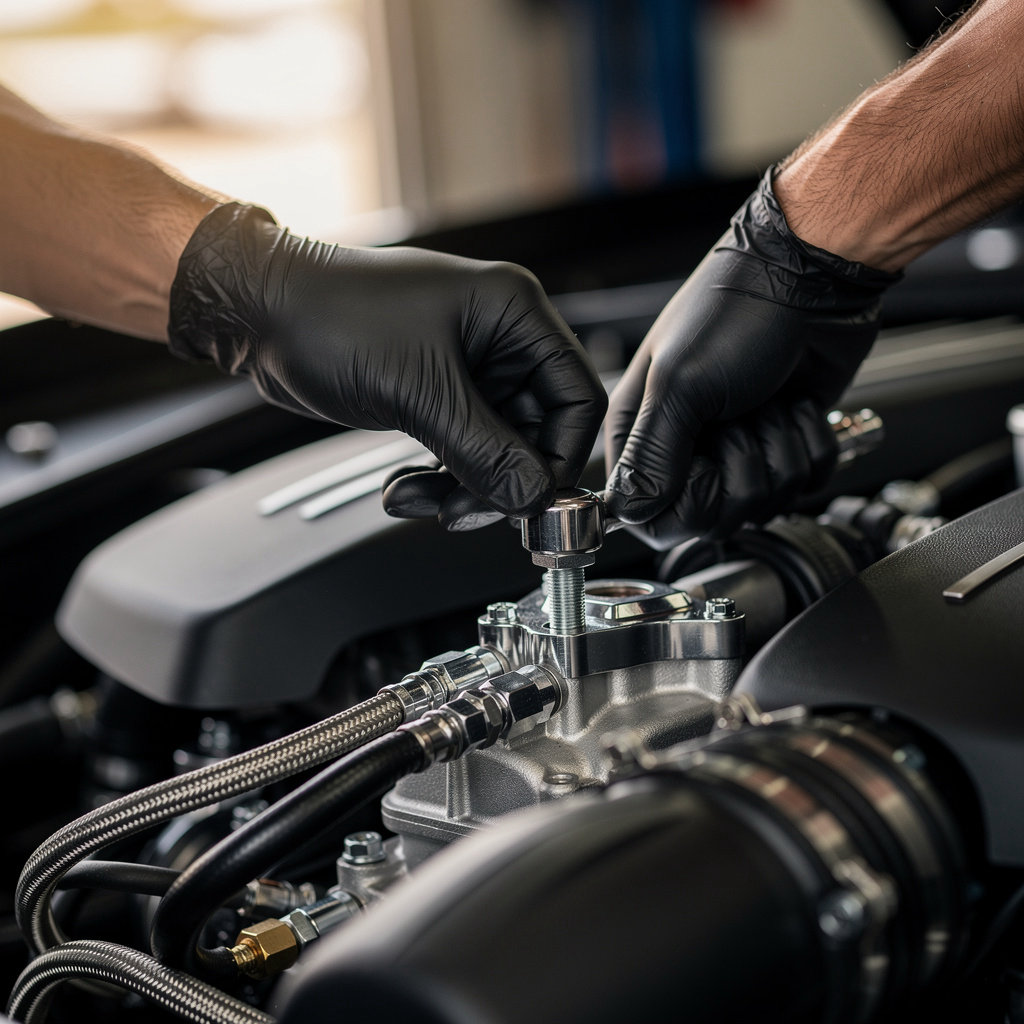 D & M Performance skilled technician performing precision work on a high-performance engine in San Diego